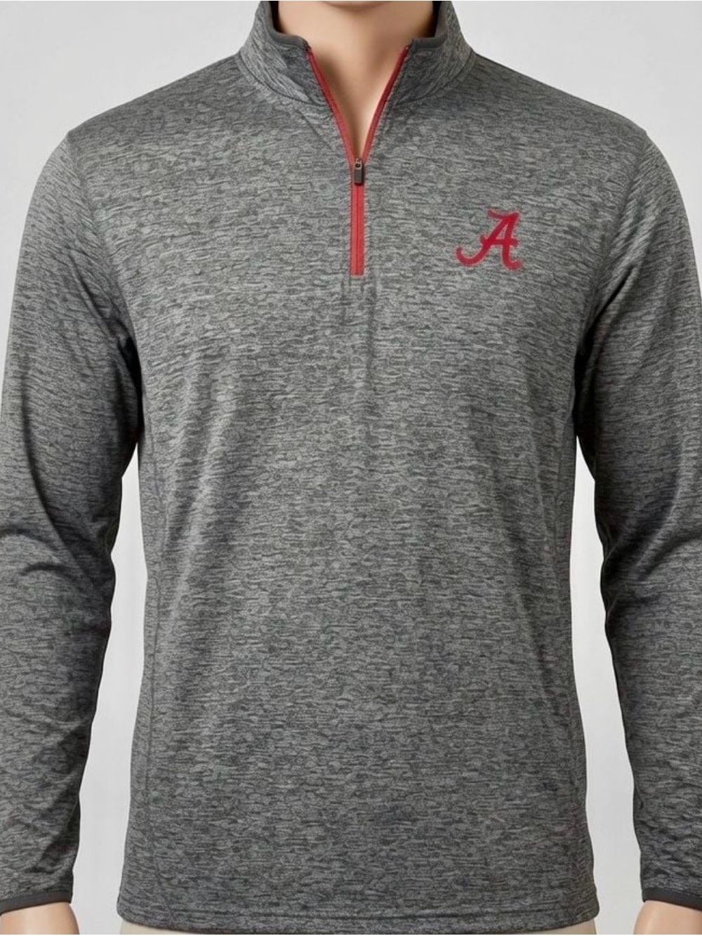 Colosseum Gray Alabama Crimson Tide Quarter-Zip Pullover Size Medium
